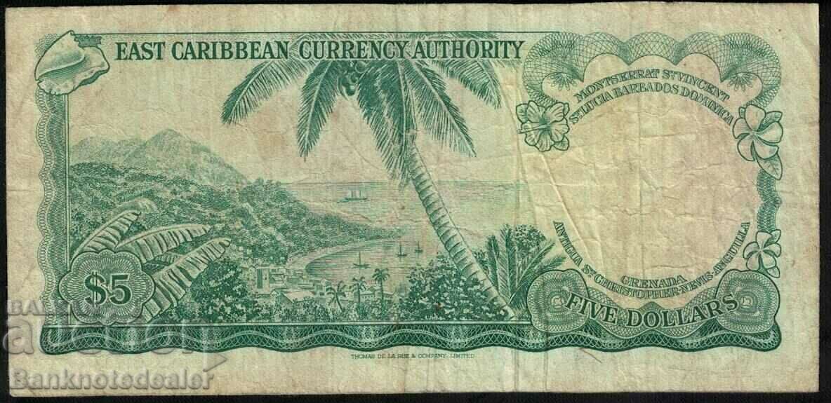 East Caribbean Currency 5 Dollars 1965 Pick 14 Ref 6472 with price 40.00 BGN | € 20.45