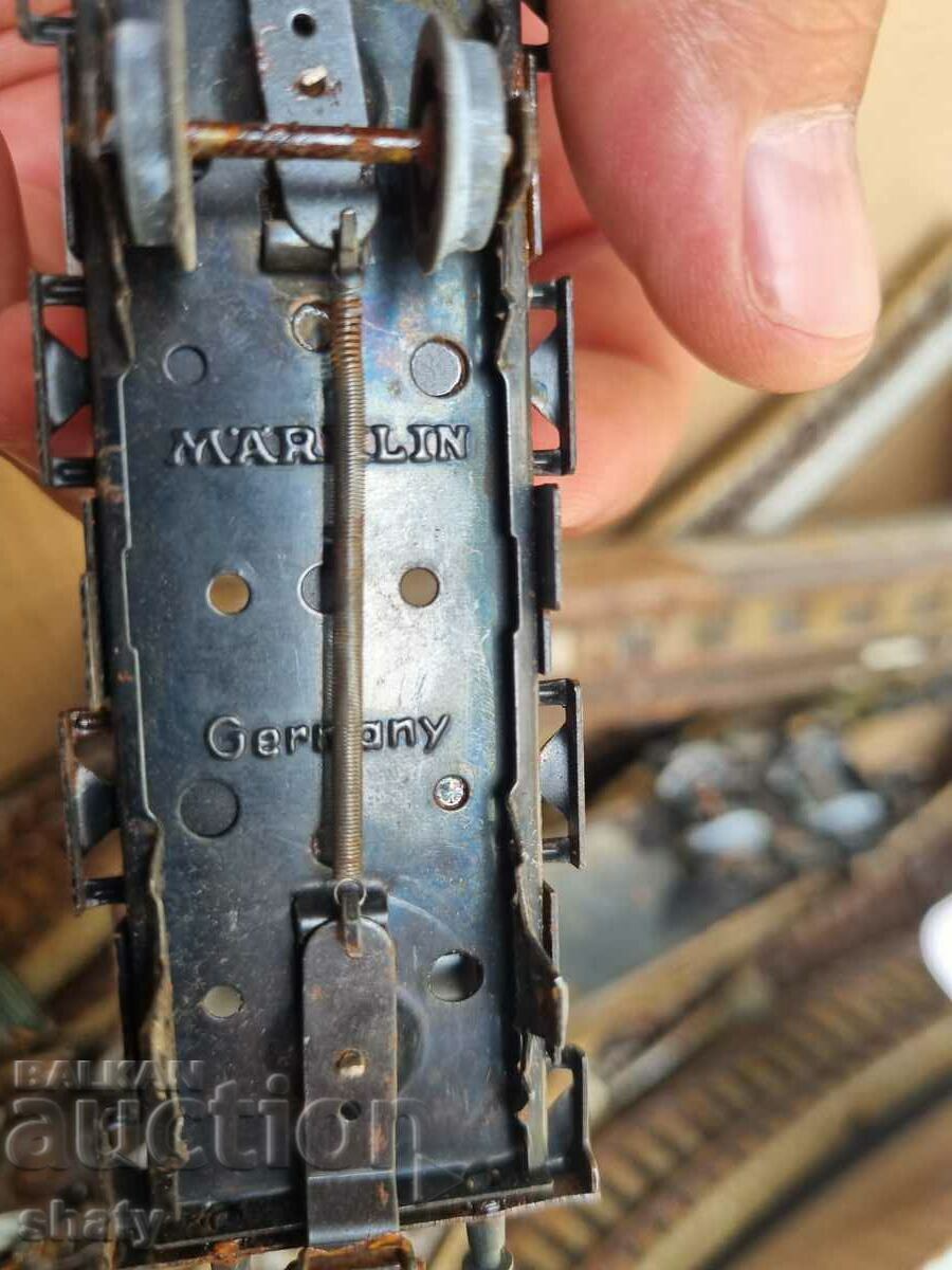 Metal old train and rails. Collectible - 7