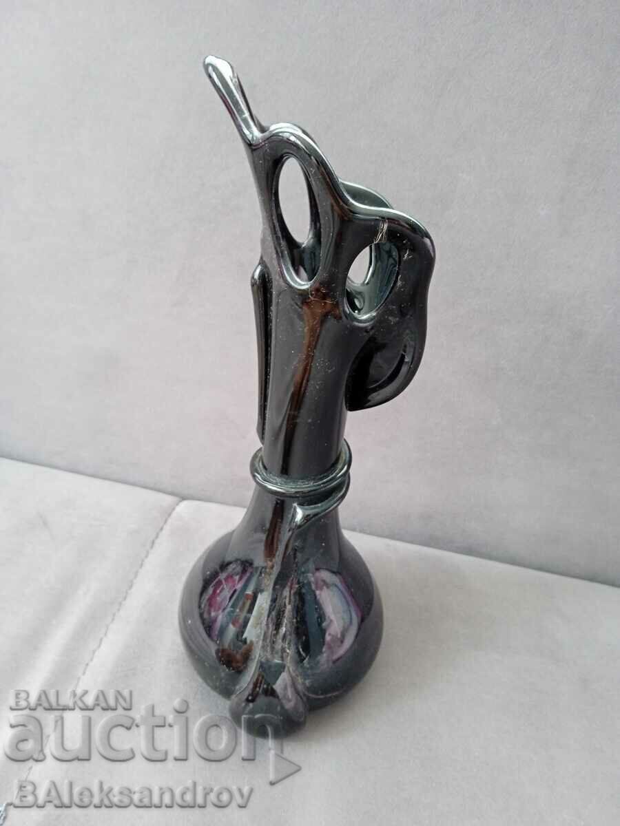 Black glass vase - 5