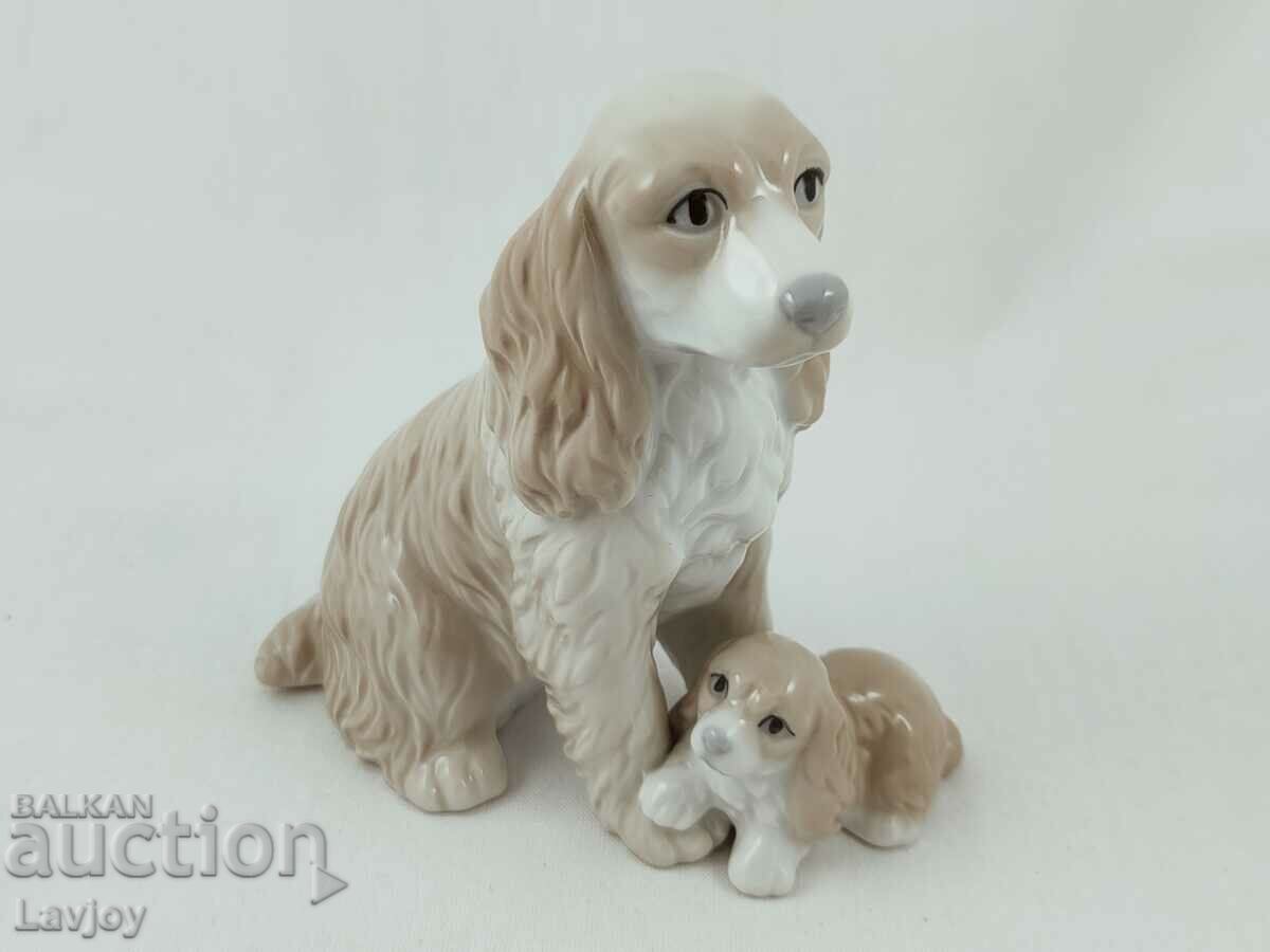 Old porcelain dog figurine