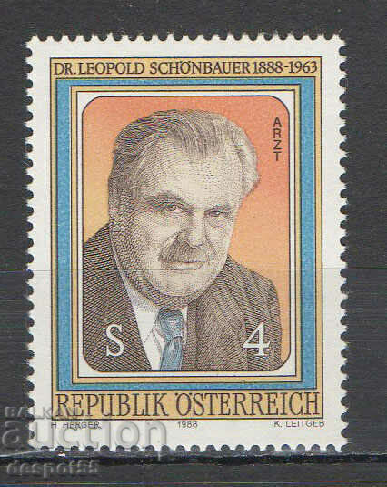 1988. Austria. 100 de ani de la nașterea lui Leopold Schönbaue.