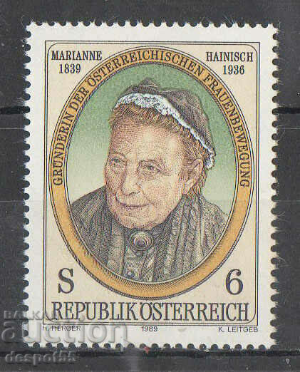1989. Austria. 150 years since the birth of Marian Heinisch.
