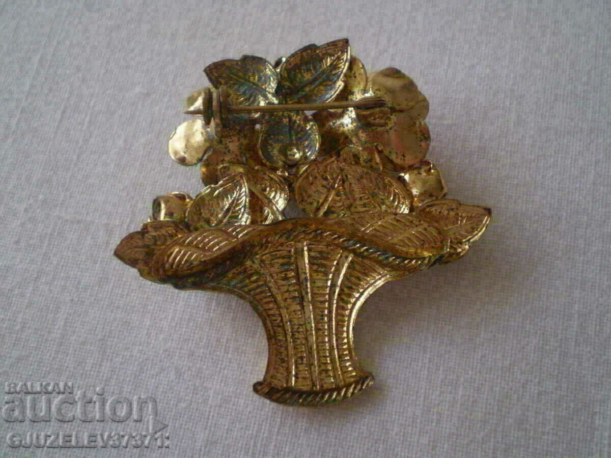 Винтич брошка кошница с цветя - 5 Винтич брошка кошница с цветя - 5