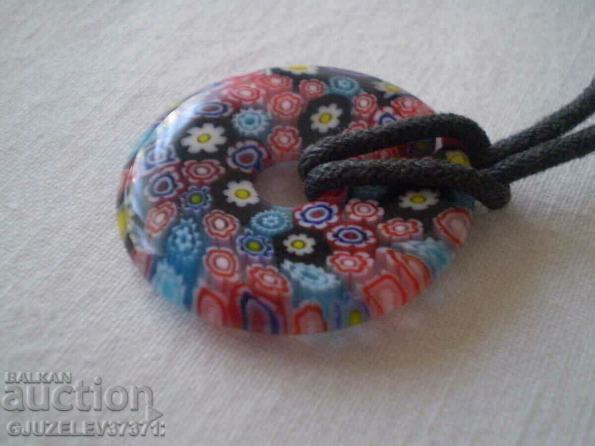 Colier lucrat manual din sticla originala de Murano - 6