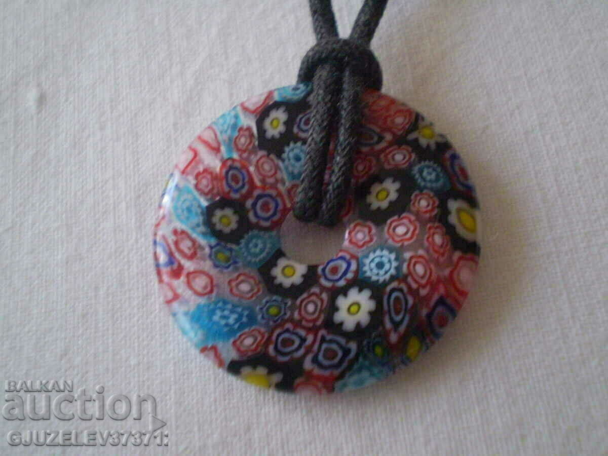 Colier lucrat manual din sticla originala de Murano