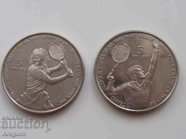 лот от 2 юбилейни монети Ниуе; coins Niue