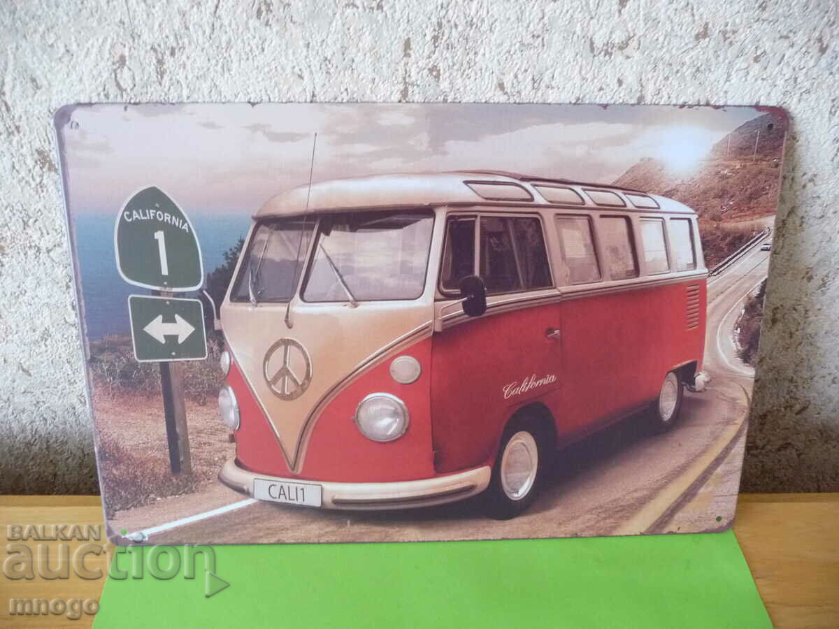 Μεταλλική πλάκα WV combi λεωφορείο Volkswagen Wolkswagen California