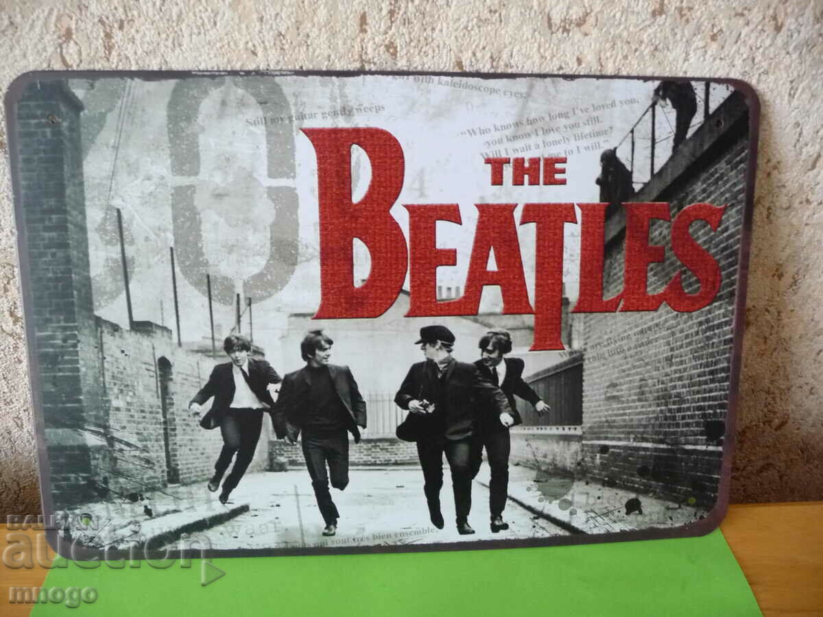 Метална Табела The Beatles Бийтълс Джон Ленън Маккартни рок