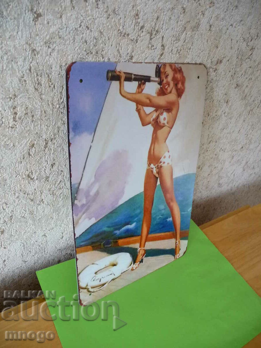 Metal Plate girl swimsuit boat yacht life belt sea with price 22.00 BGN | € 11.25