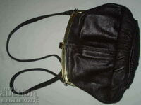 Английска тъмно кафява Антична кожена чанта