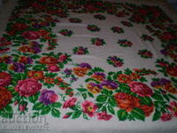 Руски голям квадратен бял шал на цветя кашмир