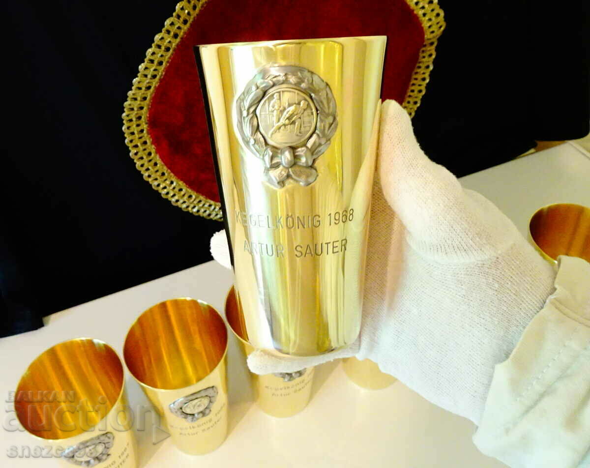 Месингова чаша Крал на кеглите,боулинг от 1968 г.