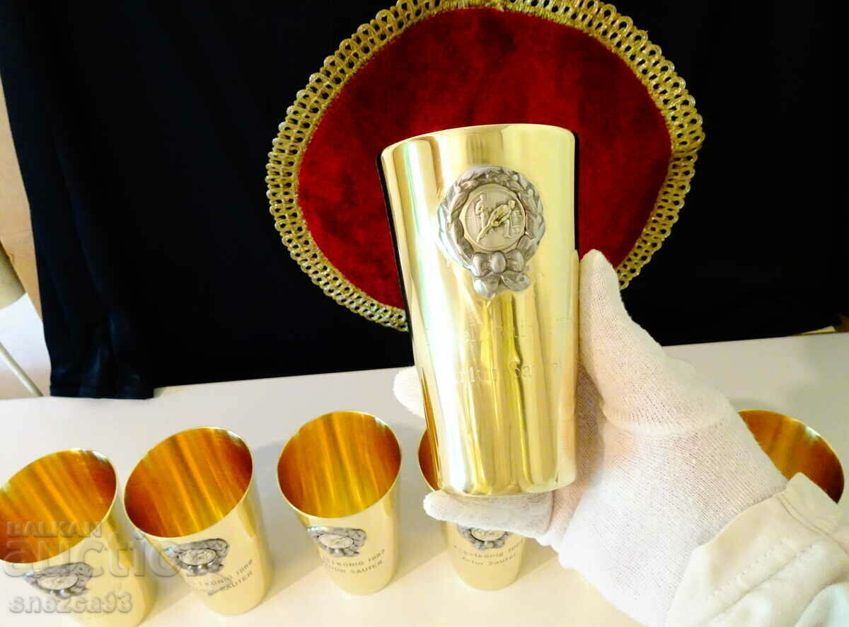 Delivery of Bronze wine cup 250 ml., silver-plated inside Delivery of Bronze wine cup 250 ml., silver-plated inside