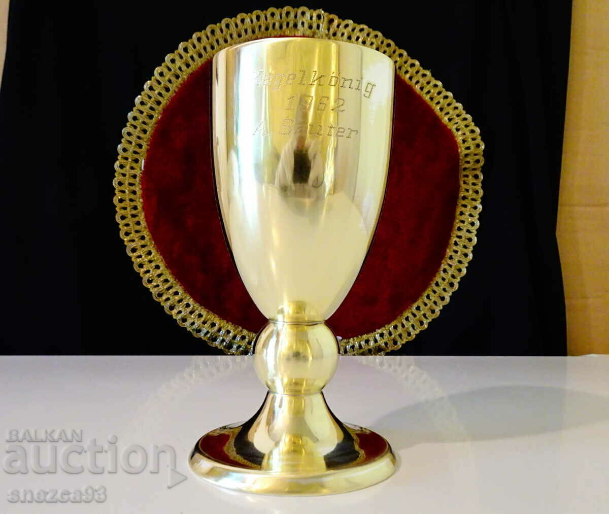 King of Pins brass goblet, 1962 bowling.
