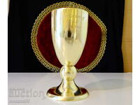 King of Pins brass goblet, 1962 bowling.