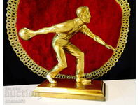 Bronze statuette Bowling 1.3 kg., from 1958.