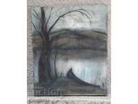 ζωγραφική, παστέλ, κάρβουνο σε καμβά