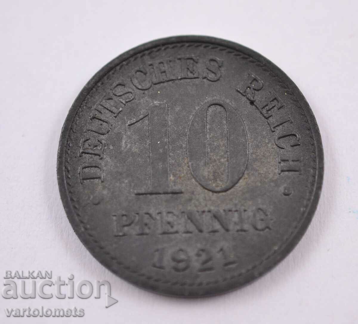 10 пфенига 1921 -  Германия