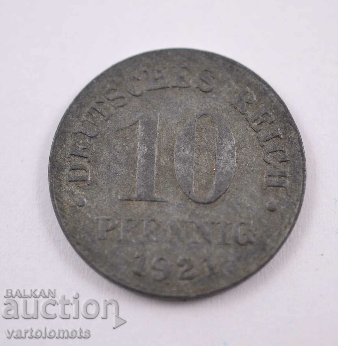 10 Pfennig 1921 - Germania