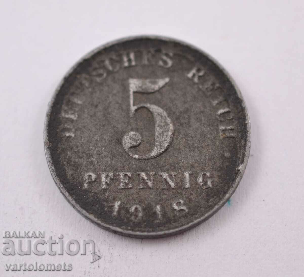 5 Pfennig 1918 - Γερμανία