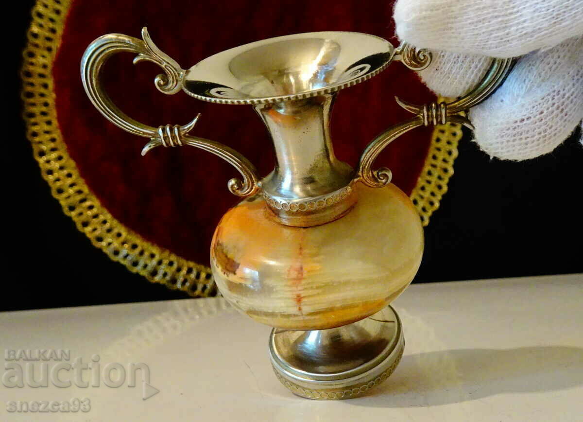 Посребрена амфора,ваза,свещник,оникс. - 5 Посребрена амфора,ваза,свещник,оникс. - 5