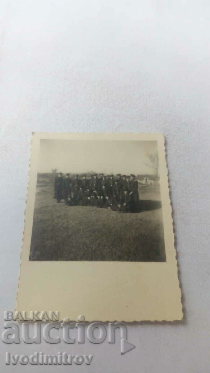 Photo Officers and soldiers on the meadow
