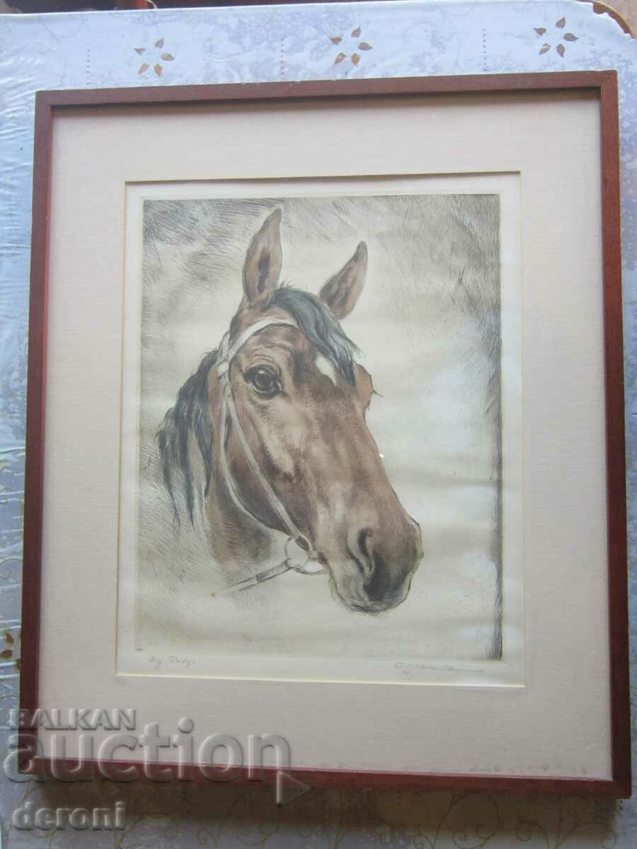 Auction Original etching picture engraving signed Auction Original etching picture engraving signed