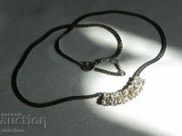 Silver plated necklace with crystals