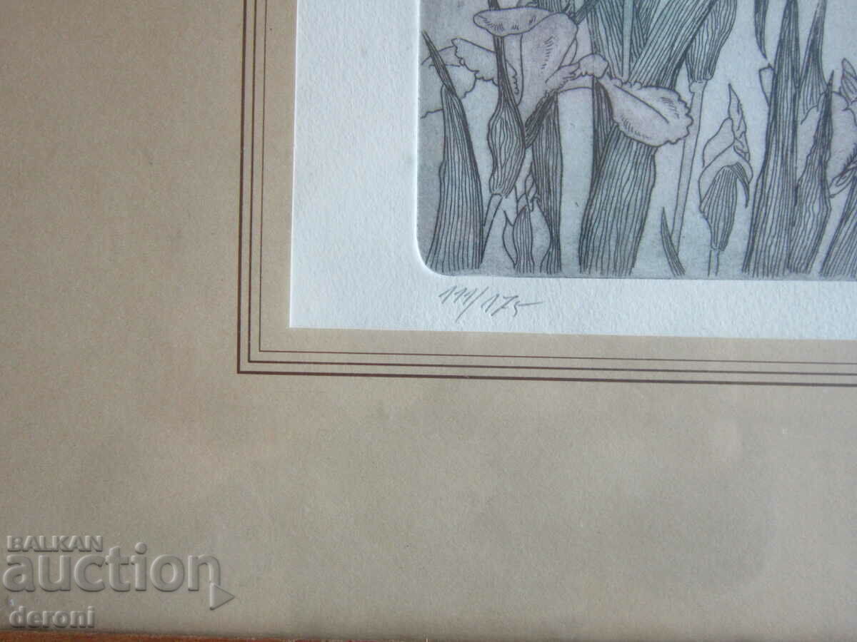 Delivery of Picture etching engraving signed 6