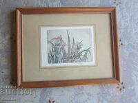 Picture etching engraving signed 6