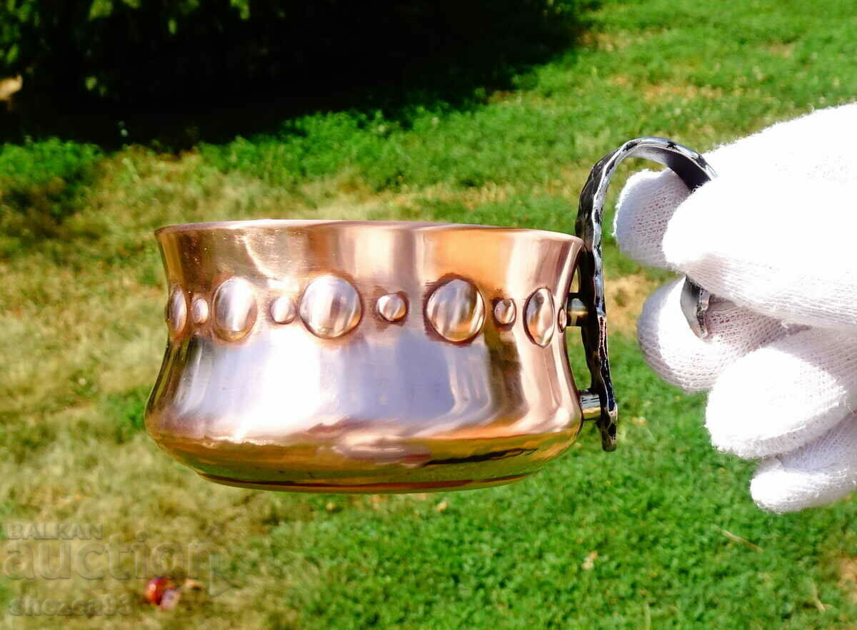 Copper cups 150 ml, forged domestic relief - 6 Copper cups 150 ml, forged domestic relief - 6