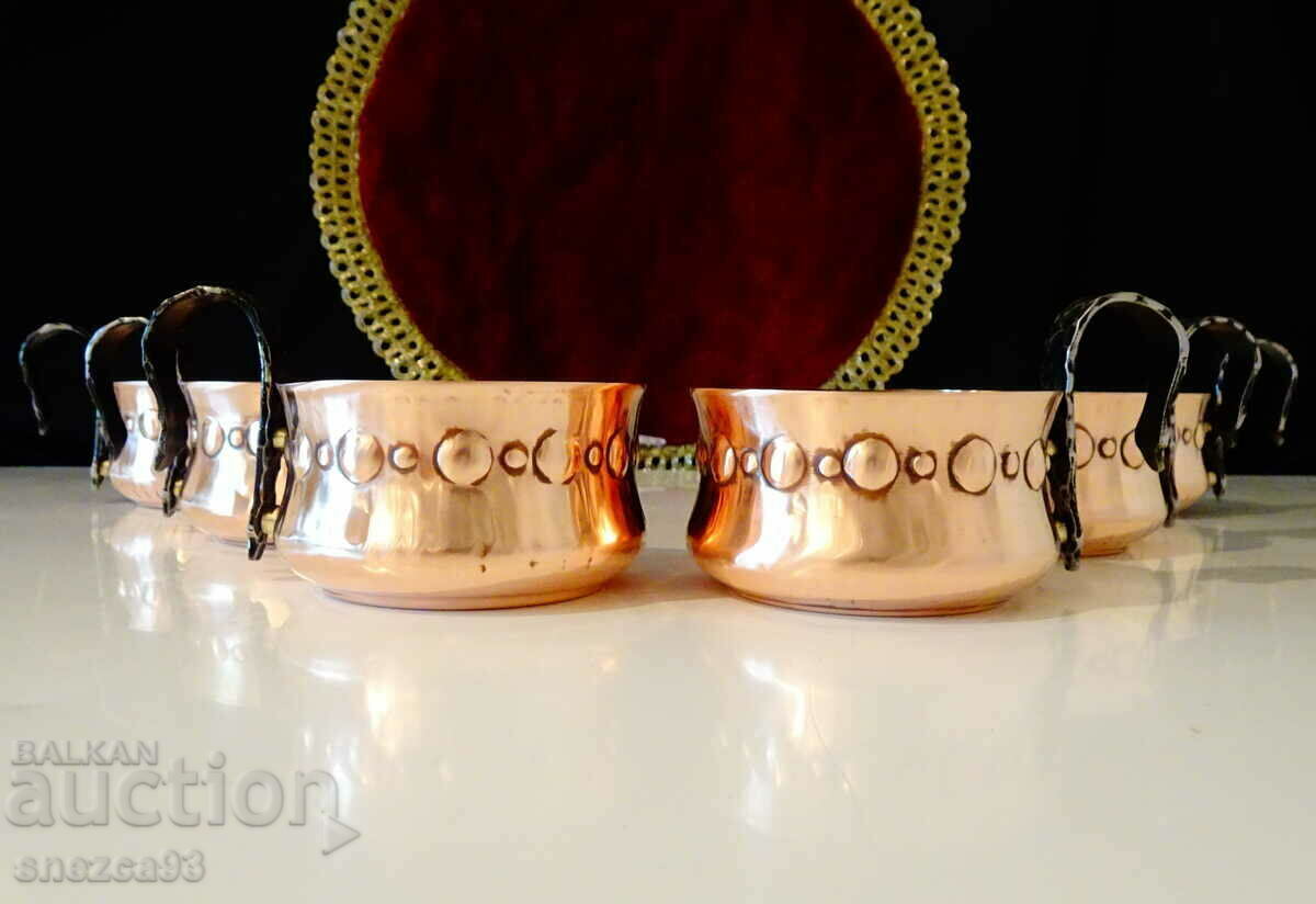 Copper cups 150 ml, forged domestic relief Copper cups 150 ml, forged domestic relief