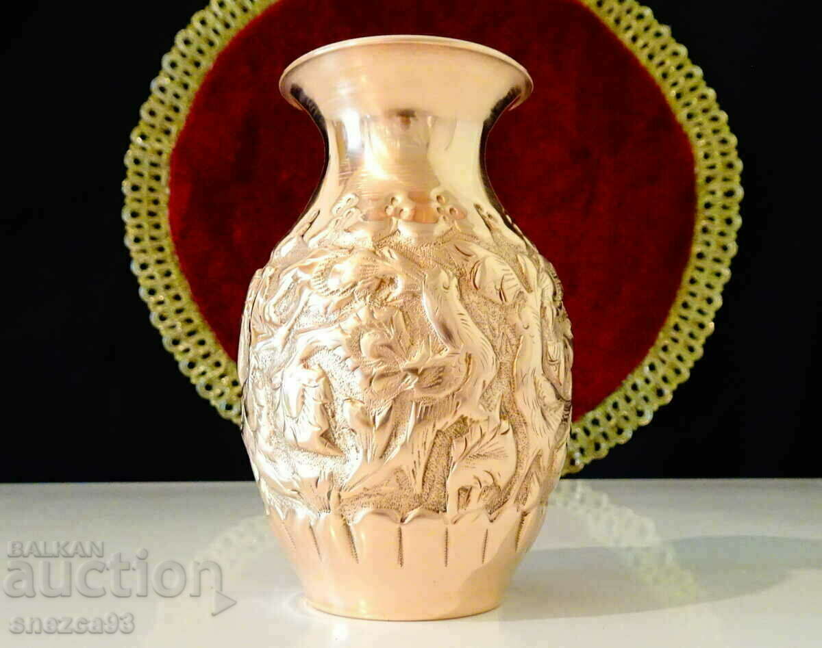 Isfahan Kalamzani Copper Vase.