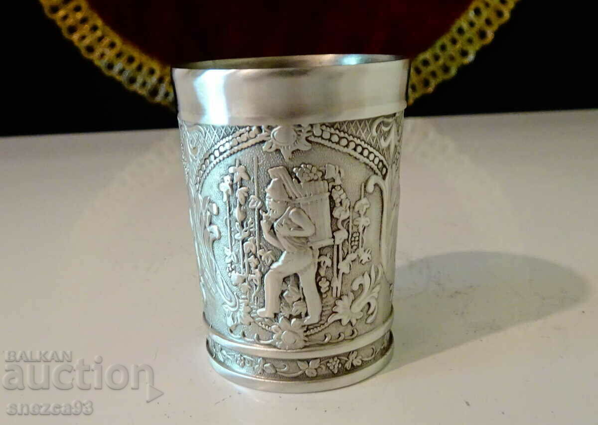 Pewter toothpick container.