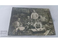 Photo Sergeants and officers washing at the front 1917