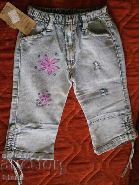 Jeans 7/8 for girls, new, size 4-5/years/ with price 6.00 BGN | € 3.07 Jeans 7/8 for girls, new, size 4-5/years/ with price 6.00 BGN | € 3.07