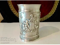 Калаена чаша 300 мл.,халба,уникални селски картини.