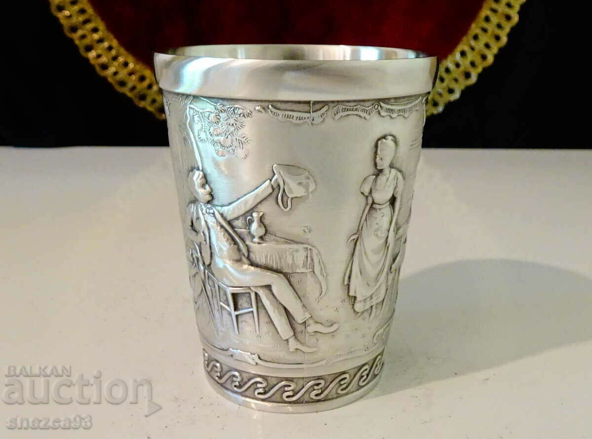 Pewter Wine Cup Lindenwirtin, Love Theme Pewter Wine Cup Lindenwirtin, Love Theme
