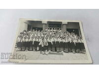 Photo Schoolgirls and teachers in front of Secondary Mixed School No. 17