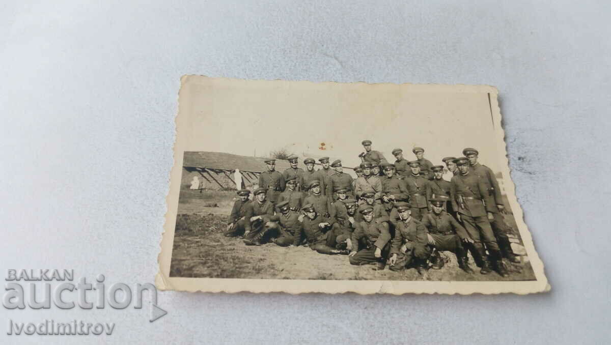 Photo Officers and soldiers on the meadow