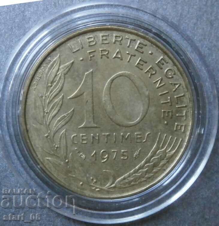 Франция 10 сантима 1975