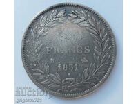 Moneda de argint 5 Franci Franța 1831 B #34