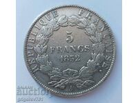 5 Franci Argint Franța 1852 O monedă de argint #57