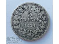 5 франка сребро Франция 1834 W сребърна монета #58