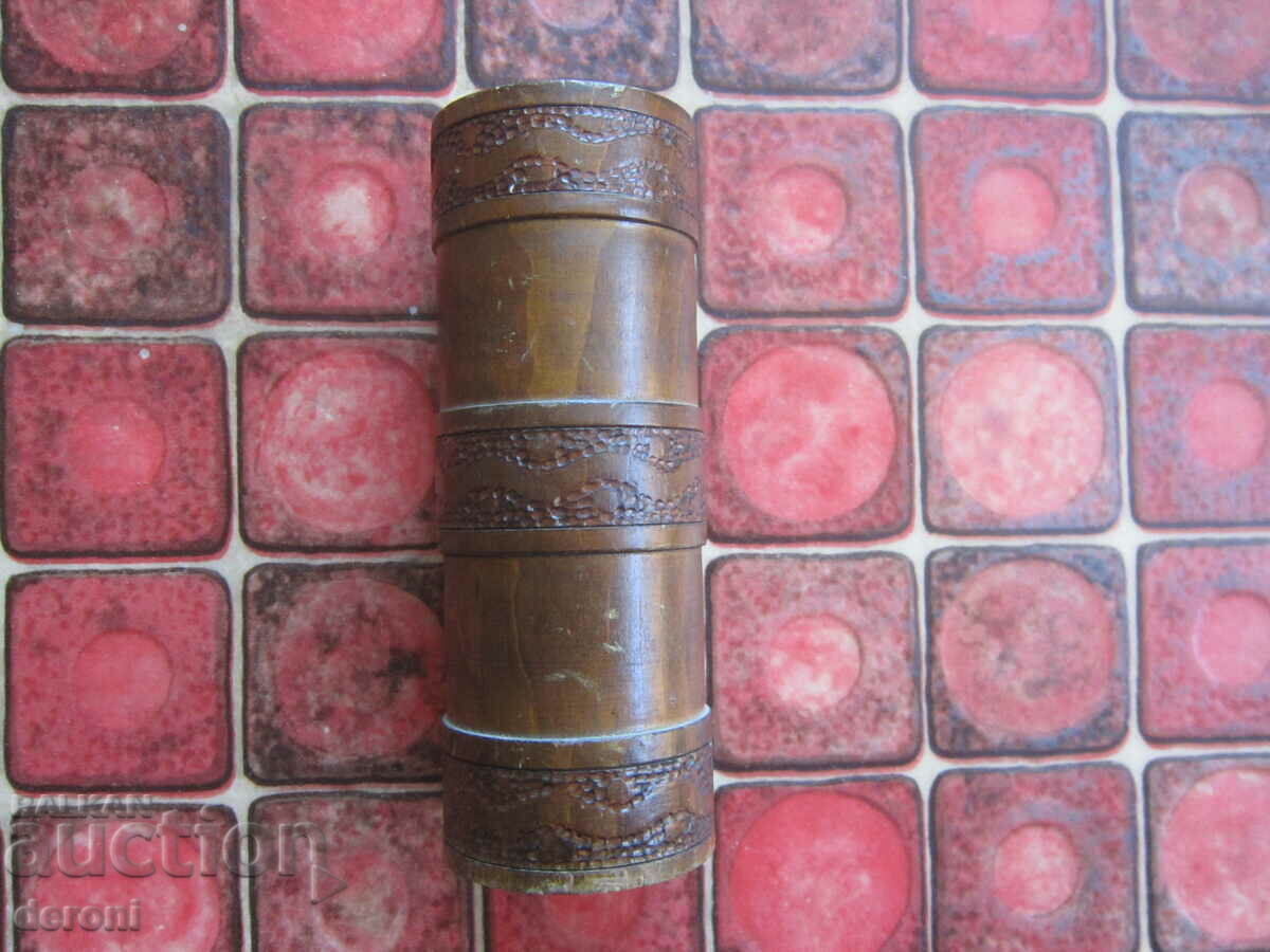 Antique Wooden Sotsa Pencil Case Vase Desk Stand - 5 Antique Wooden Sotsa Pencil Case Vase Desk Stand - 5