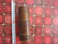 Старинен дървен моливник от соца ваза поставка за бюро
