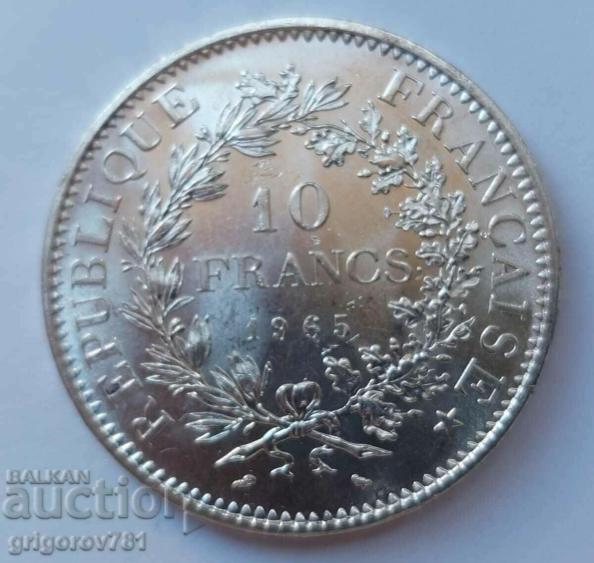 Ασημένιο 10 φράγκων Γαλλία 1965 - ασημένιο νόμισμα # 3