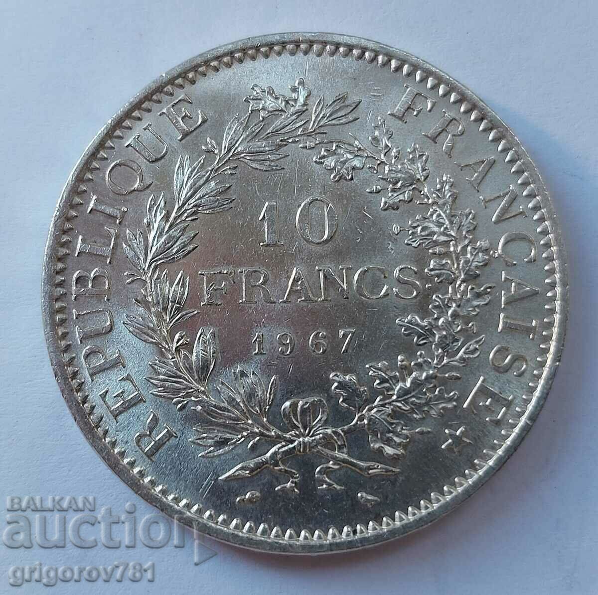 Ασημένιο 10 φράγκα Γαλλία 1967 - ασημένιο νόμισμα # 17