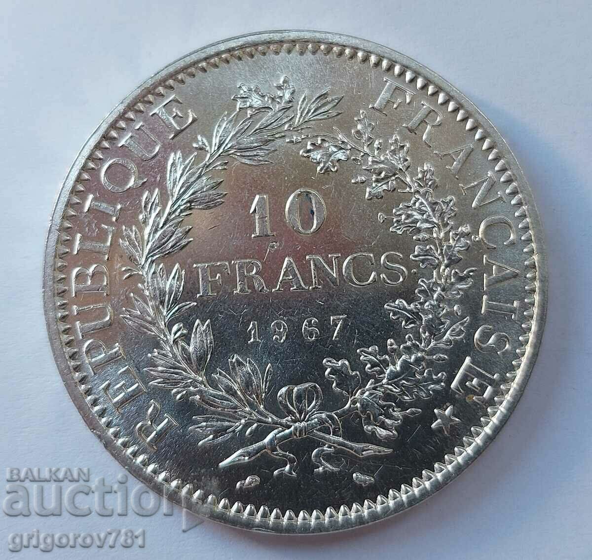 10 Φράγκα Ασήμι Γαλλία 1967 - Ασημένιο νόμισμα #20