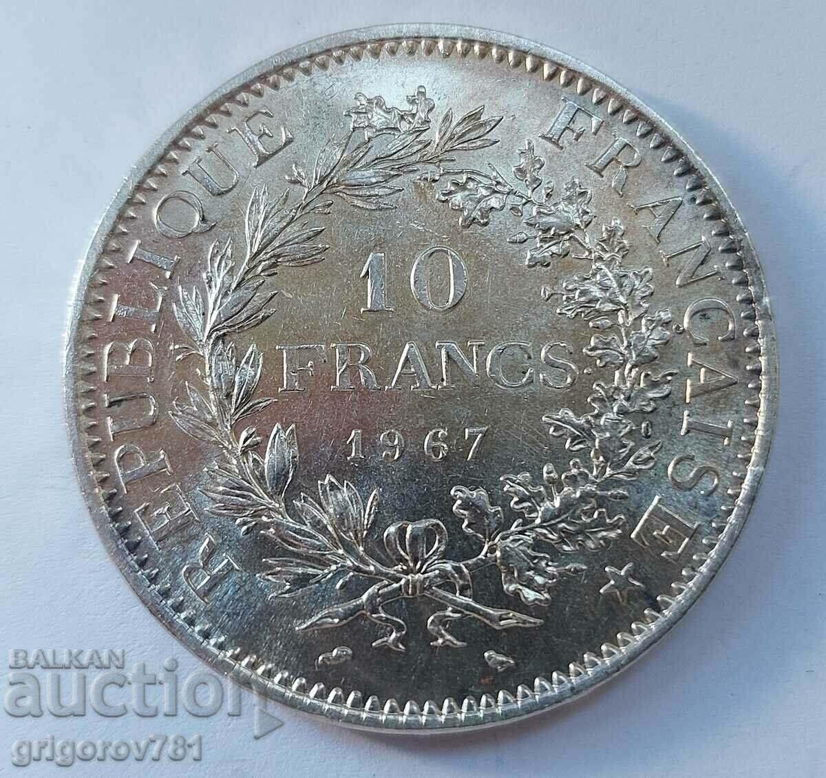 10 Φράγκα Ασήμι Γαλλία 1967 - Ασημένιο νόμισμα #23